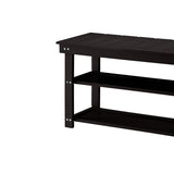 Sarantino Maeve Shoe Storage Bench - Black - 45-Degree Angle
