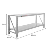 Centurion 2-Layer Work Bench 400kg - Grey - Front View