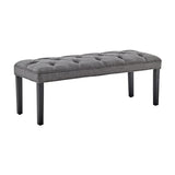 Cate Button-Tufted Upholstered Bench by Sarantino - Dark Grey - Front View