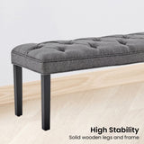 Cate Button-Tufted Upholstered Bench by Sarantino - Dark Grey - Top-Down View
