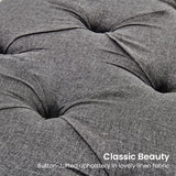 Cate Button-Tufted Upholstered Bench by Sarantino - Dark Grey - 45-Degree Angle