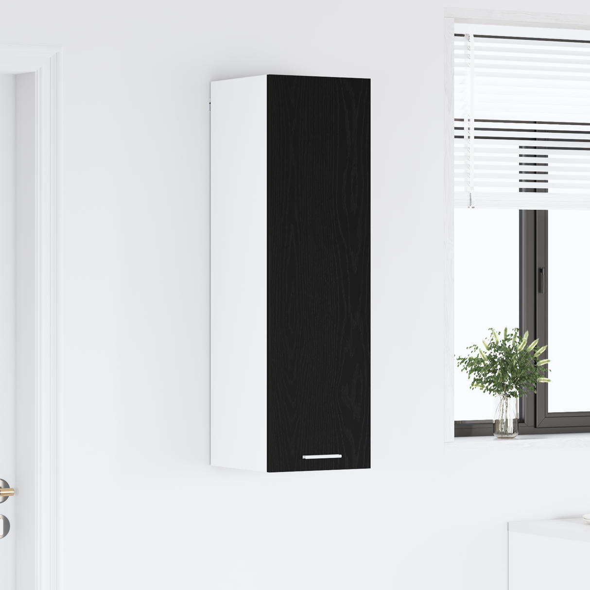 Hanging Cabinet Black Oak 30 x 31 x 100 cm Engineered Wood