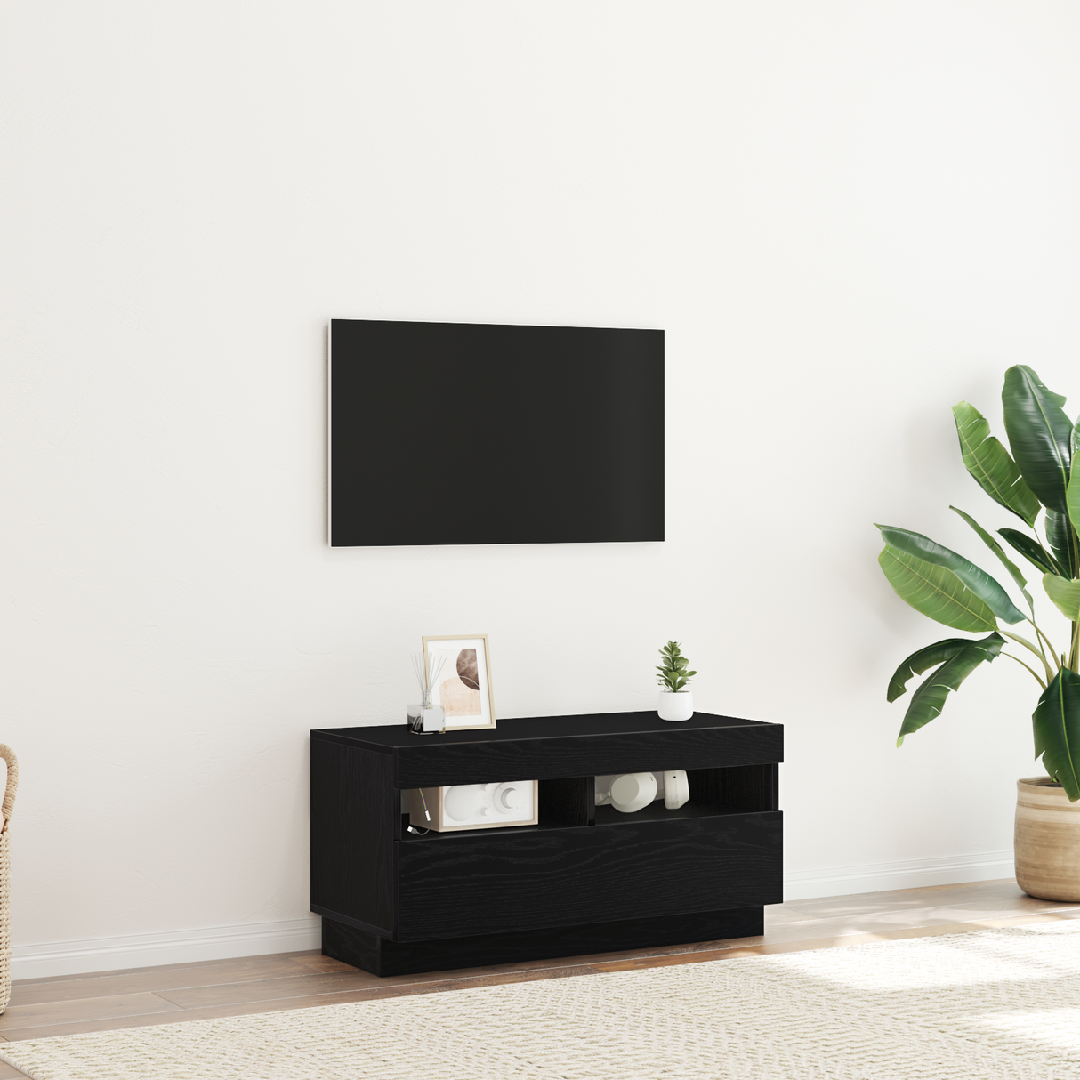 TV Cabinet Black Oak 80 x 35 x 40 cm Engineered Wood