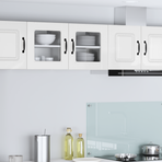 Wall Glass Cabinet PORTO 2 pcs High Gloss White Engineered Wood