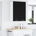 Hanging Cabinet Black Oak and White 30 x 31 x 80 cm
