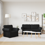 Sofa Set 2 pcs Black Fabric