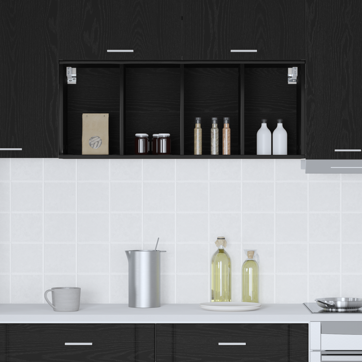 Hanging Cabinet Black Oak 40 x 29,5 x 100 cm Engineered Wood