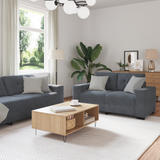 Sofa Set 3 pcs Dark Grey 221 x 80 x 80 cm Velvet