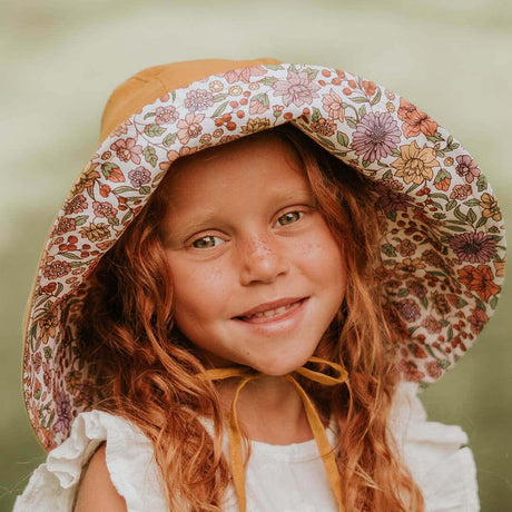 Bedhead Girls Wide- Brimmed Sun Bonnet Hat- Matilda/Maize S-2006733476765765635