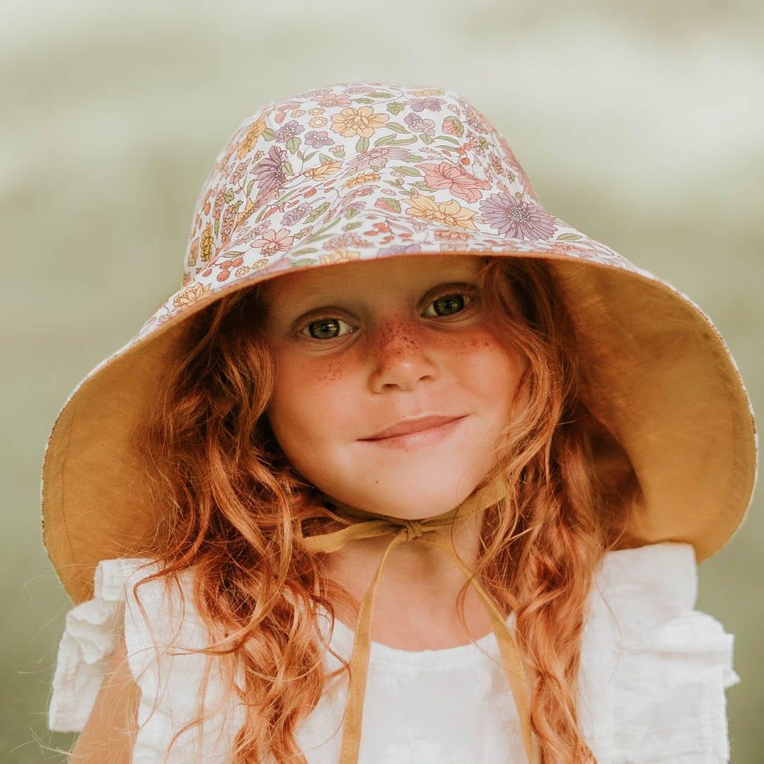 Bedhead Girls Wide- Brimmed Sun Bonnet Hat- Matilda/Maize S-1954803156290506758