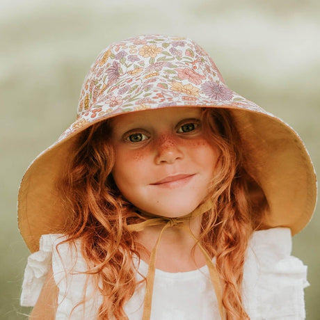 Bedhead Girls Wide- Brimmed Sun Bonnet Hat- Matilda/Maize S-1954803156290506758