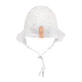 Bedhead Heritage Reversible Ruffle Bonnet Hat-Willow/Blanc M - Rear View