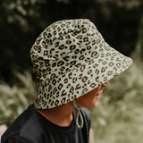 Bedhead Kids Bucket Hat - Leopard L - Top-Down View