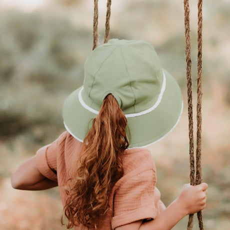 Bedhead Ponytail Bucket Hat - Khaki Ruffle L-2006733476220506116