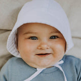 Bedhead Reversible Bonnet Hat- Finley/Blanc M - Top-Down View