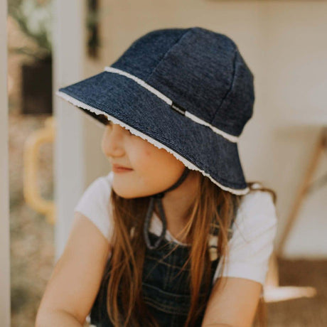 Bedhead Toddler Bucket Hat - Denim Ruffle Trim S-2006733325644992514