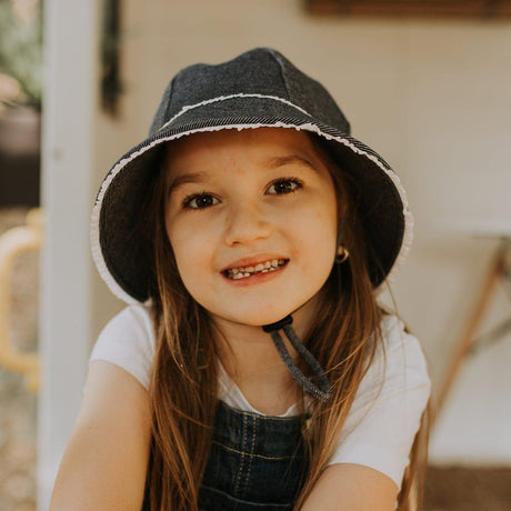 Bedhead Toddler Bucket Hat - Denim Ruffle Trim S-1954803164758806531