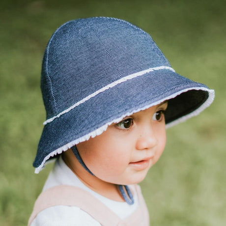 Bedhead Toddler Bucket Hat - Denim Ruffle Trim S-2006733325644992517