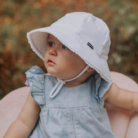 Bedhead Toddler Bucket Hat - White Ruffle Trim S-2006733325821153281