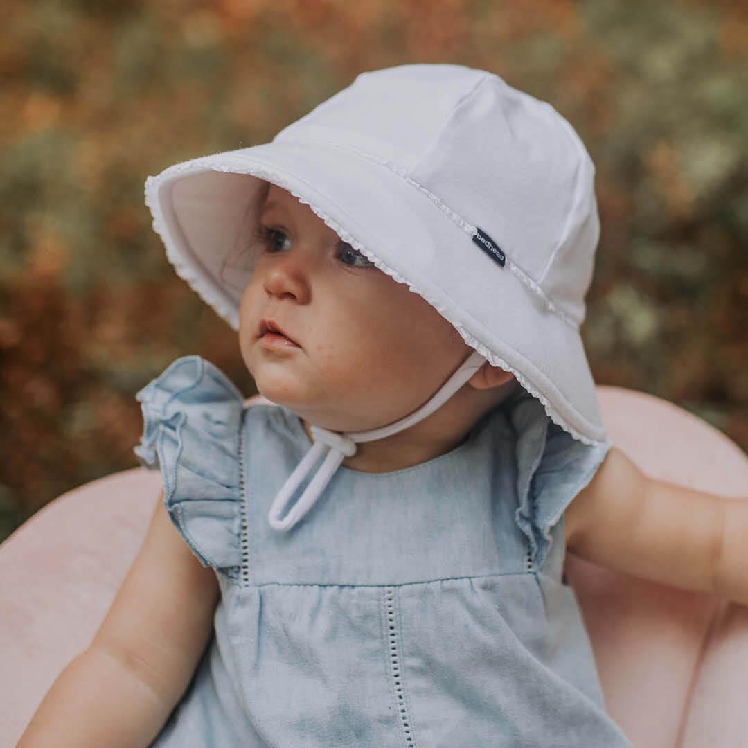 Bedhead Toddler Bucket Hat - White Ruffle Trim S-1954803164934967297