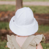 Bedhead Toddler Bucket Hat - White Ruffle Trim S - Front View