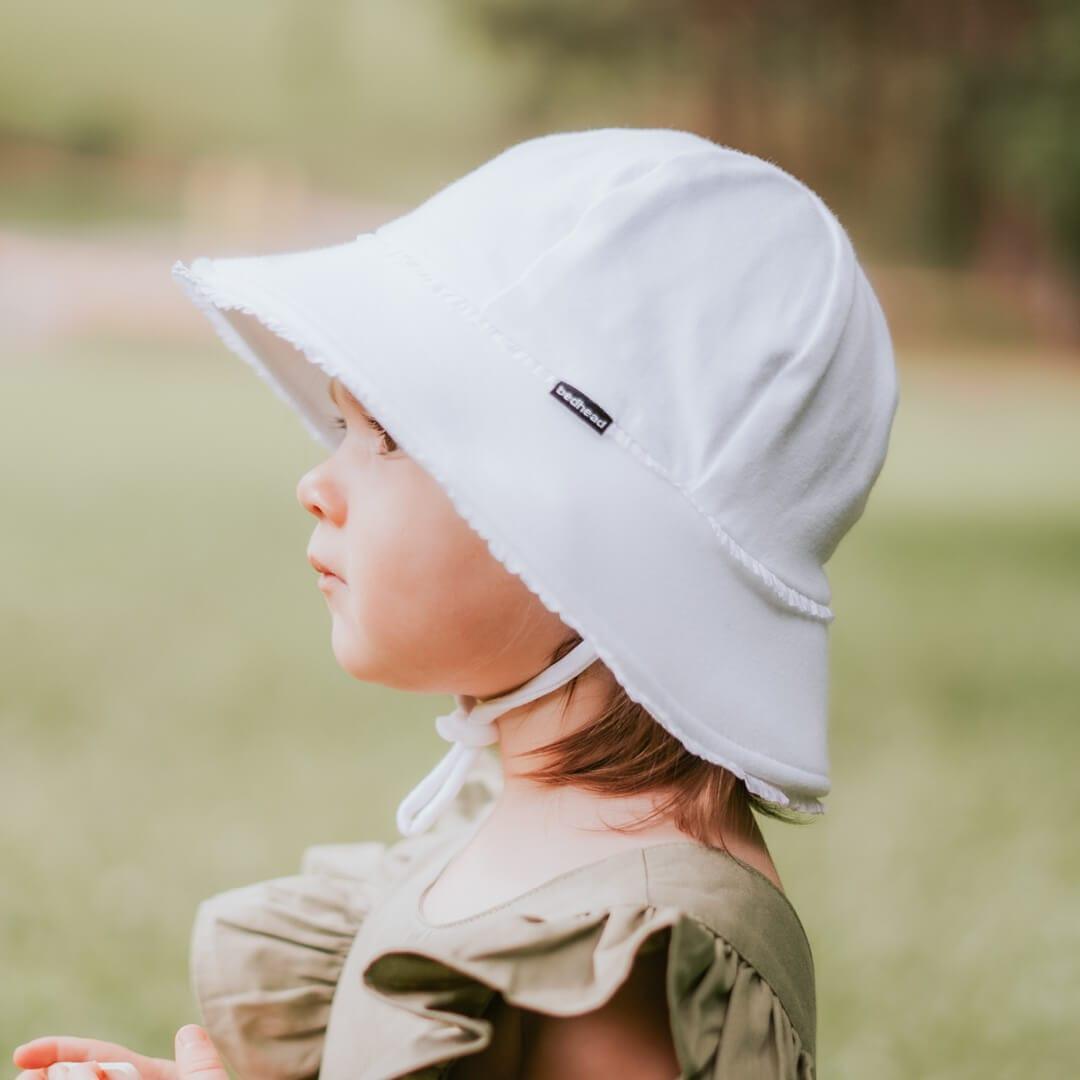 Bedhead Toddler Bucket Hat - White Ruffle Trim S-2006733325821153283