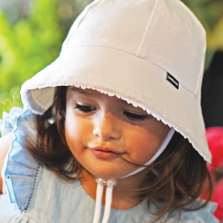 Bedhead Toddler Bucket Hat - White Ruffle Trim S-1954803164934967301