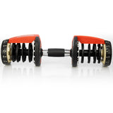 Powertrain Adjustable Dumbbells Set Home Gym Exercise Free Weights 48kg w/ Stand - Red - Low Angle