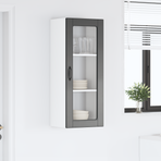 Wall Glass Cabinet PORTO Black 40 x 31 x 100 cm Engineered Wood