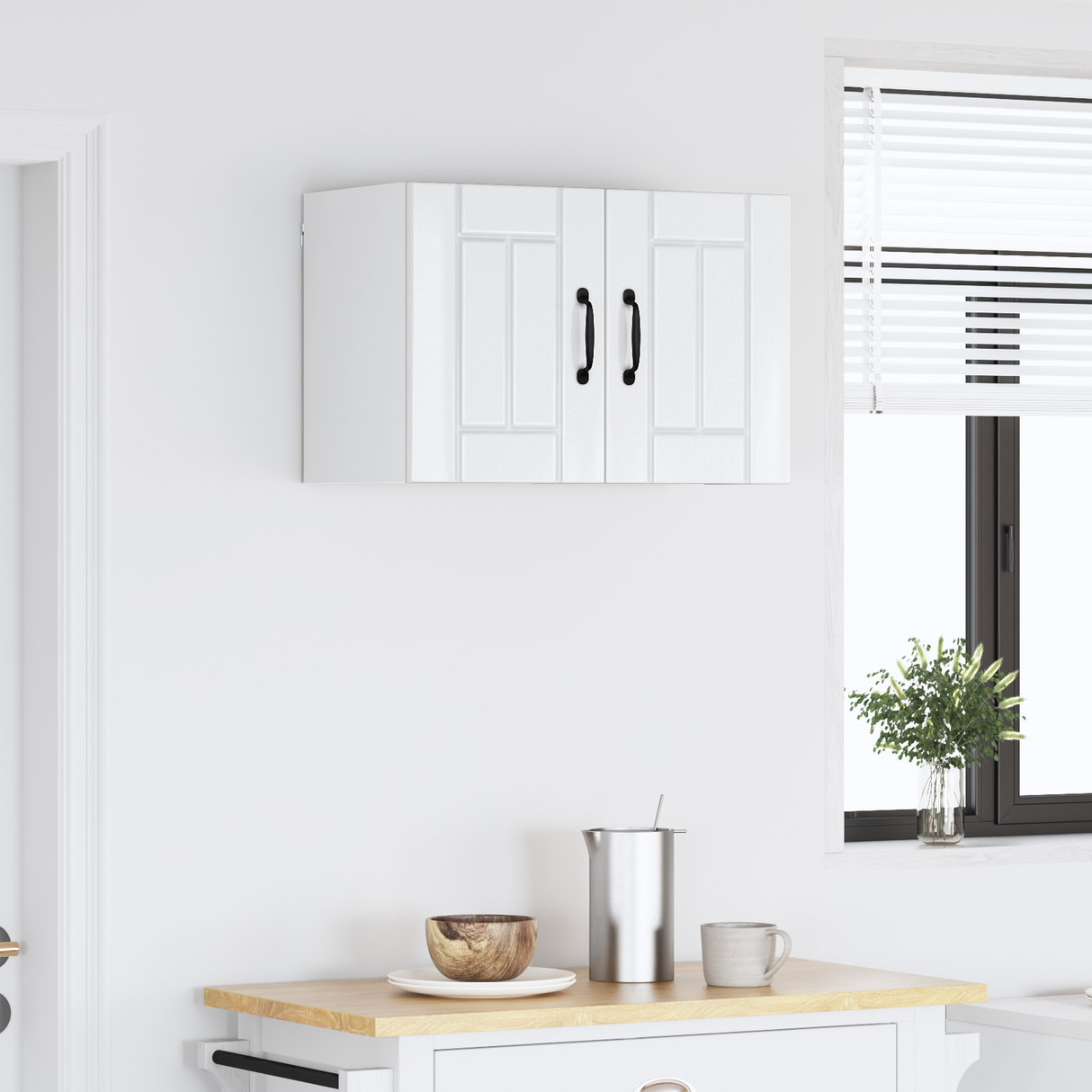 Wall Cabinet LUCCA High Gloss White 60 x 31 x 40 cm