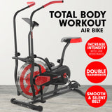 Powertrain Air Resistance Fan Exercise Bike for Cardio - Red - Extra Image