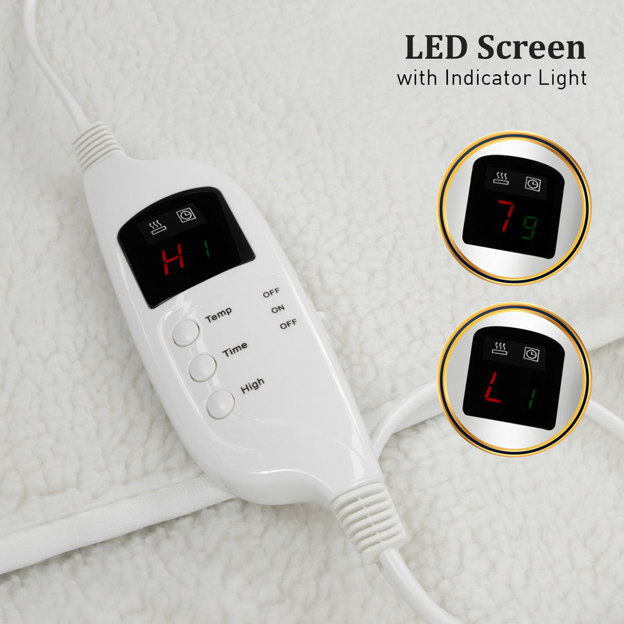 Laura Hill Heated Electric Blanket Fitted Fleece Underlay Throw Double