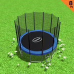 Kahuna 8 ft Outdoor Round Blue Trampoline for Kids and Children
