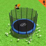 Kahuna Blizzard 8 ft Trampoline Blue with Basketball Set - Side View