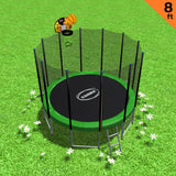 Kahuna Blizzard 8 ft Trampoline Green with Basketball Set - Side View