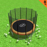 Kahuna Blizzard 8 ft Trampoline - Orange - Front View