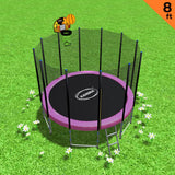 Kahuna 8 ft Blizzard Trampoline Outer Net Pad Mat Basketball - Pink - Front View