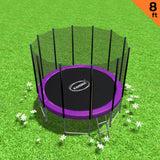 Kahuna 8 ft Round Trampoline Free Safety Net Pad Tidy - Purple