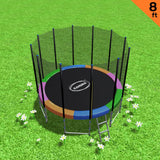 Kahuna Blizzard 8 ft Trampoline Rainbow - Front View