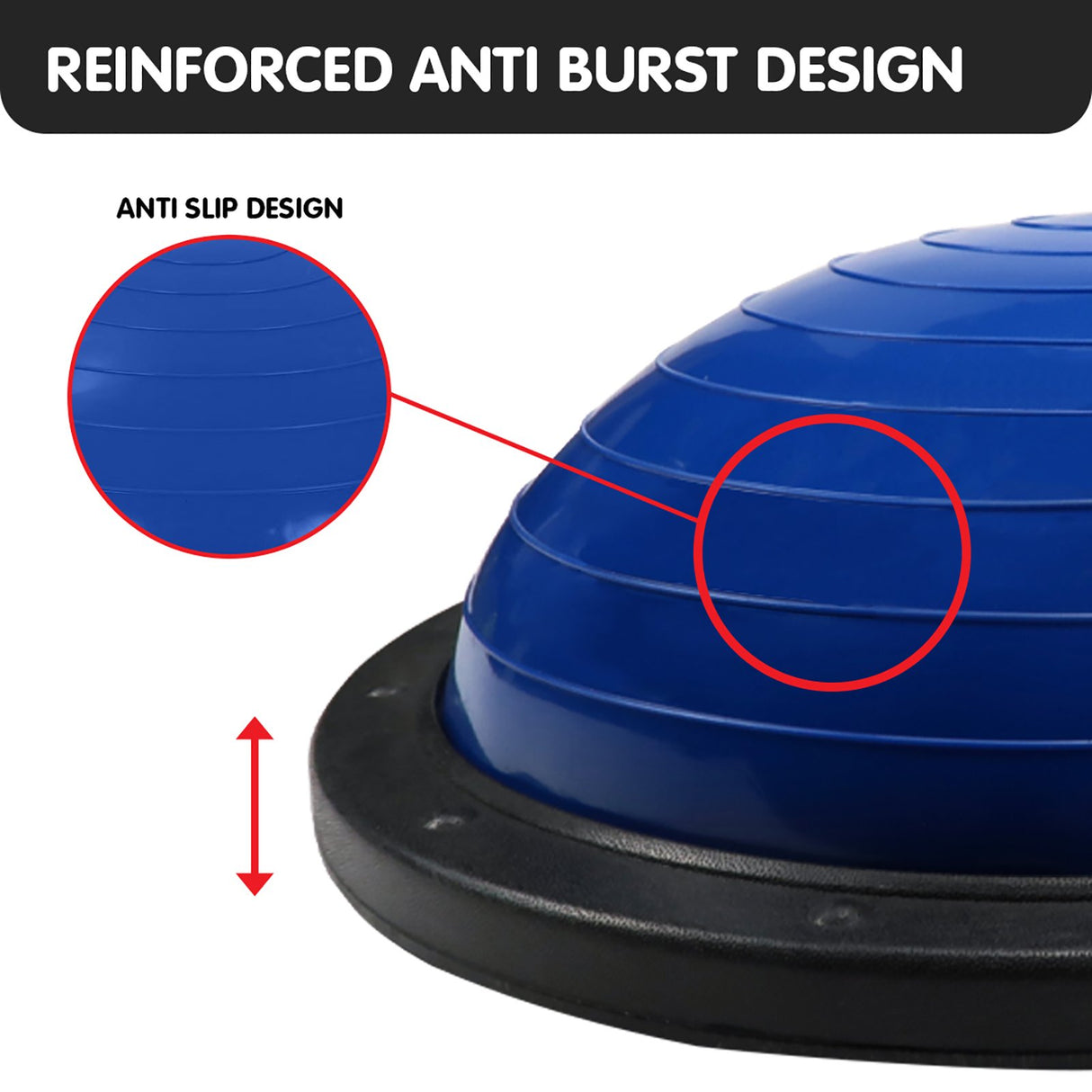 Powertrain Fitness Yoga Ball Home Gym Workout Balance Trainer - Blue