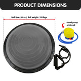 Powertrain Fitness Yoga Ball Home Gym Workout Balance Trainer - Grey - Extra Image
