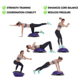 Powertrain Fitness Yoga Ball Home Gym Workout Balance Trainer - Purple