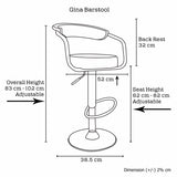 2X Red Bar Stools Faux Leather High Back Adjustable Crome Base Gas Lift Swivel Chairs - 45-Degree Angle
