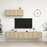 TV Cabinets 3 pcs Sonoma Oak Engineered Wood - Front View