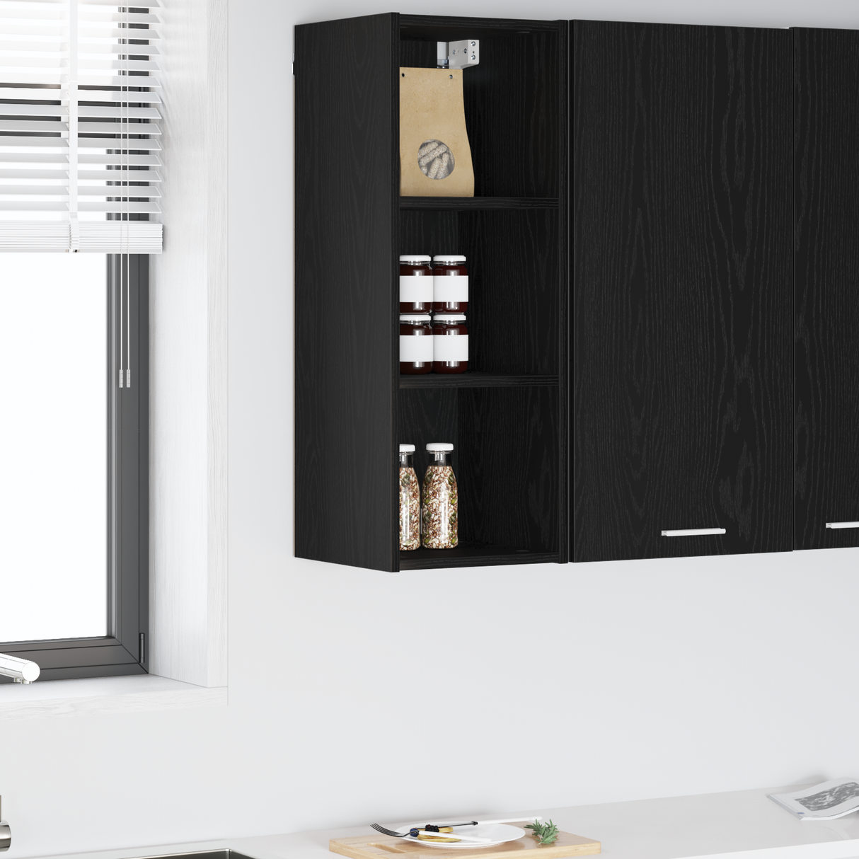 Hanging Cabinet Black Oak 30 x 29,5 x 80 cm Engineered Wood