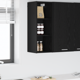 Hanging Cabinet Black Oak 30 x 29,5 x 80 cm Engineered Wood - Side View
