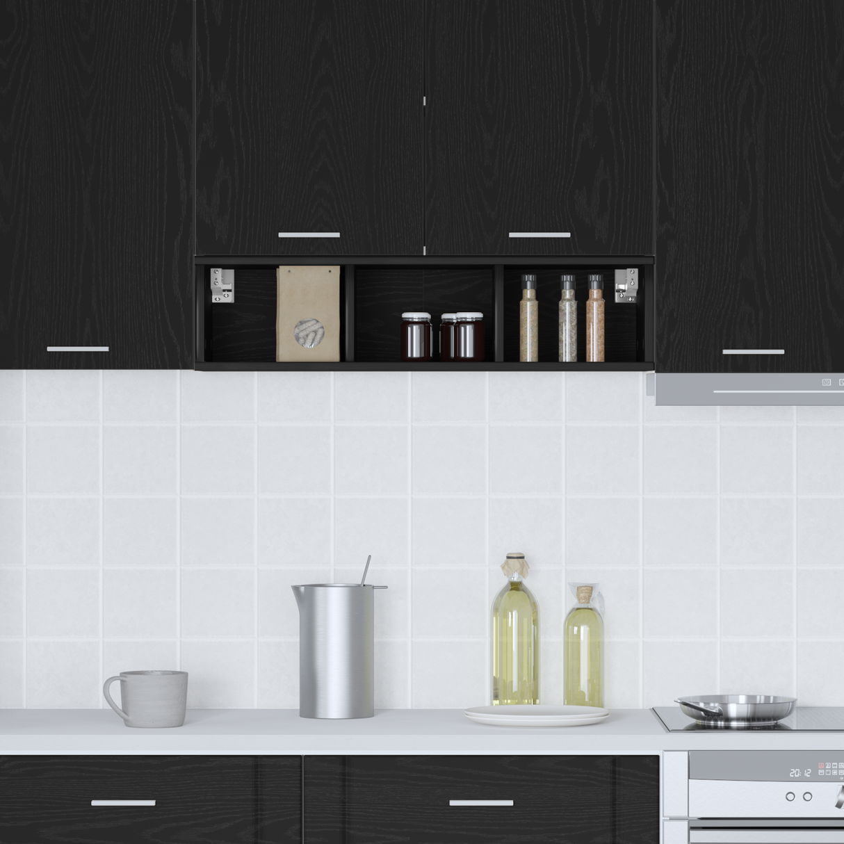Hanging Cabinet Black Oak 20 x 29,5 x 80 cm Engineered Wood