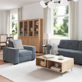 Sofa Set 3 pcs Dark Grey 221 x 80 x 80 cm Velvet - Side View