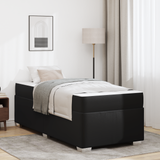 Bed Frame with Mattress Black 90 x 190 cm Fabric - Front View