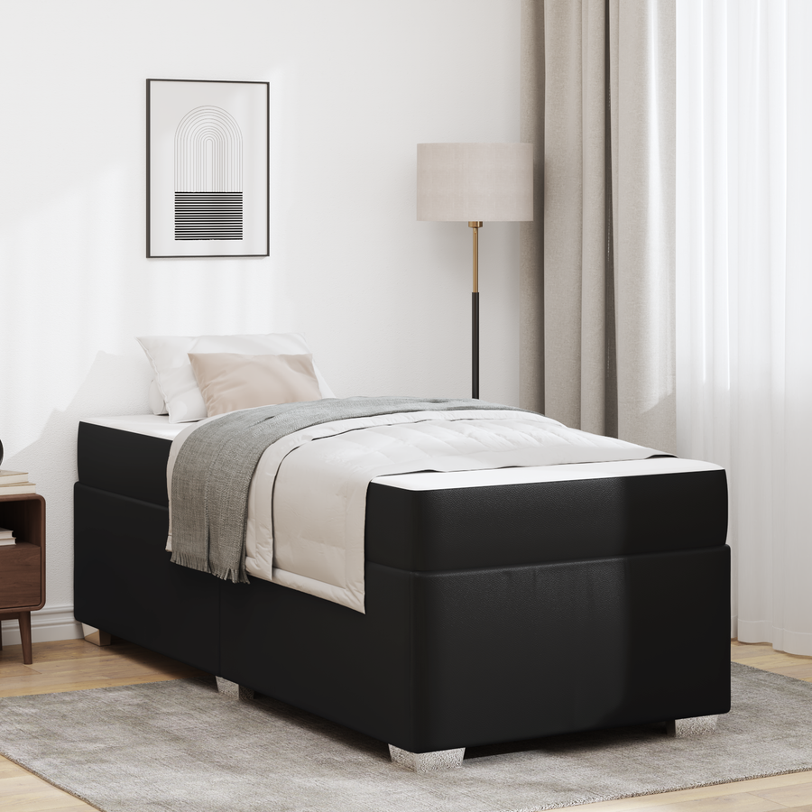 Bed Frame Black 90 x 190 cm PVC